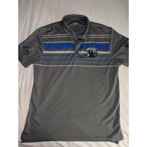 Captivating Mens Large Gray And Blue Striped Kentucky Wildcats Short Sleeve Polo